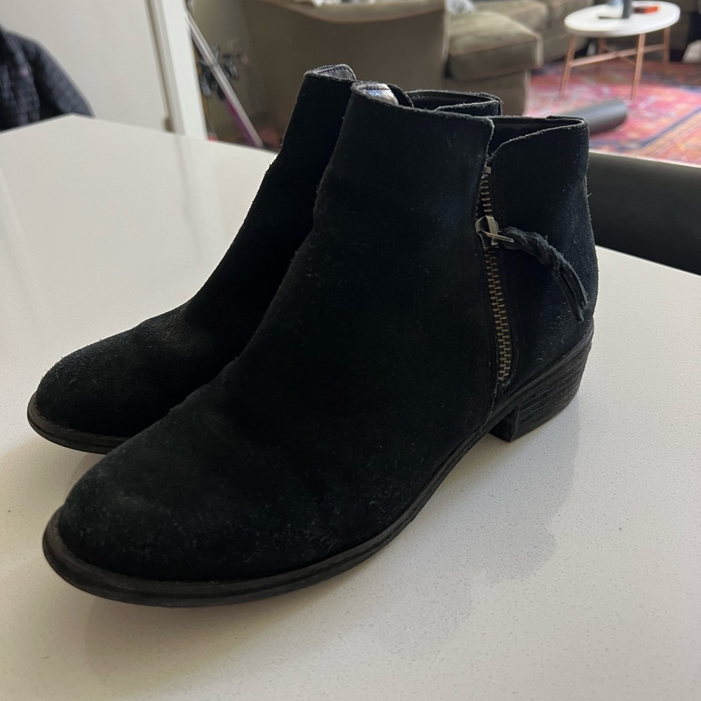 Black suede booties - waterproof